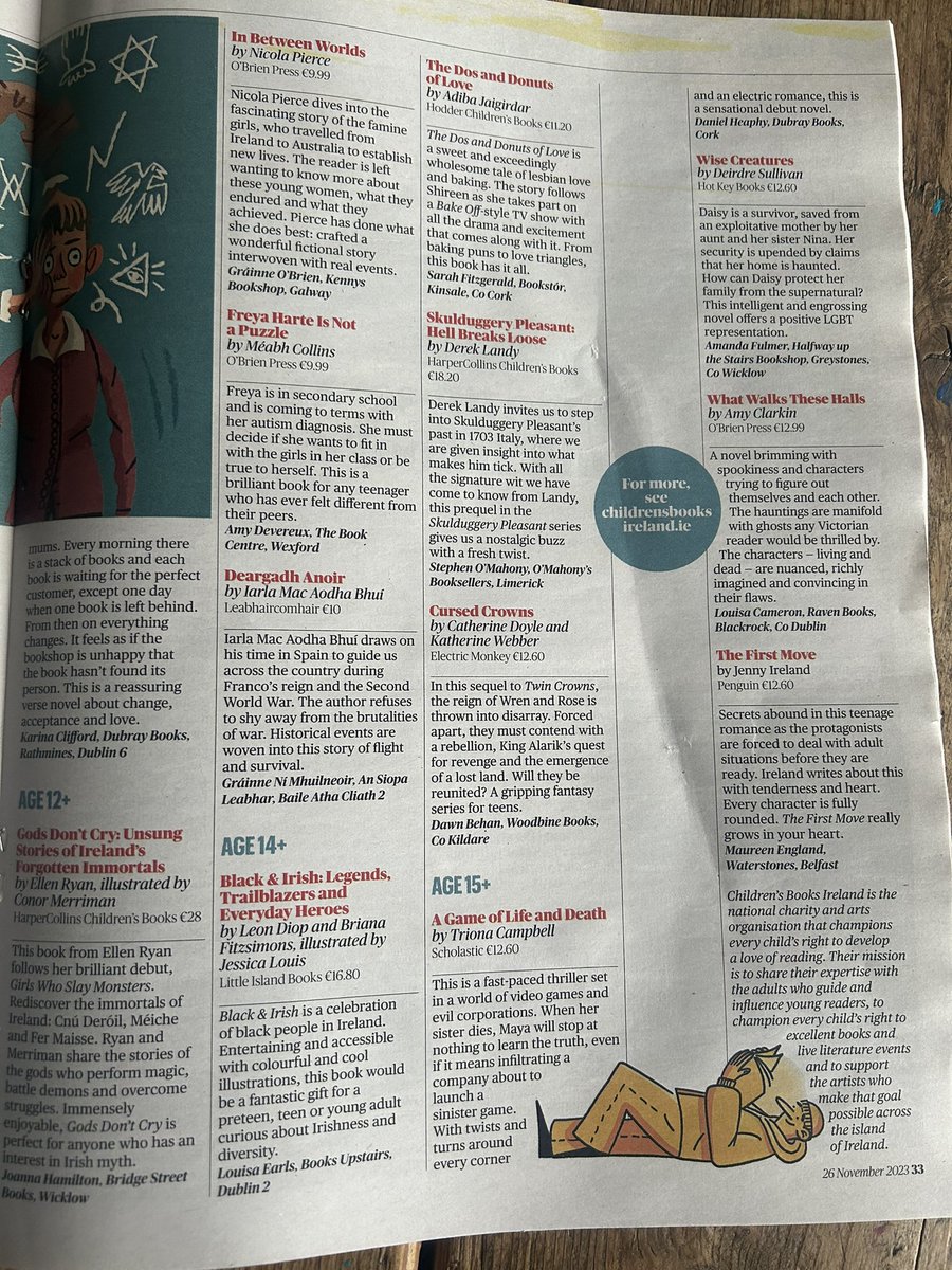 OMG over the moon to see #thefirstmove among reviews of so many wonderful Irish Children’s books in @timesculture . Thank you to @KidsBooksIrel and the lovely booksellers for all you do 💚💚💚