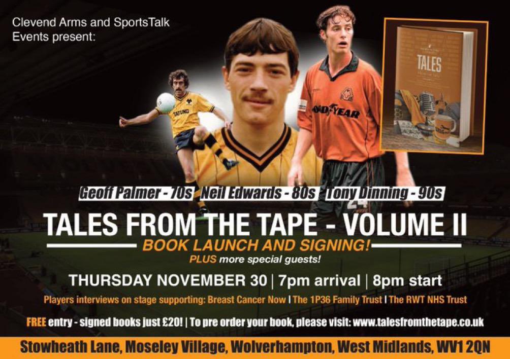 WillAdamson4's tweet photo. CONFIRMED✅ for the book launch!📚

70s -80s -90s -00s

🐺Geoff Palmer
🐺Neil Edwards
🐺Jackie Gallagher
🐺Tony Dinning

4 characters, 4 different stories!

Come &amp; get the players featured in the book to sign it &amp; grab your copy b4 Xmas!

FREE ENTRY!
@Cleveland_Arms 30 Nov -7pm https://t.co/3UY9Bl0Zxw