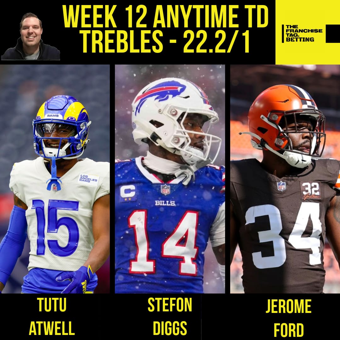 FranchiseTagUK's tweet image. @ajmanning2 and @AdamM_NFL bring you their early and late game trebles for week 12!

What do you think?