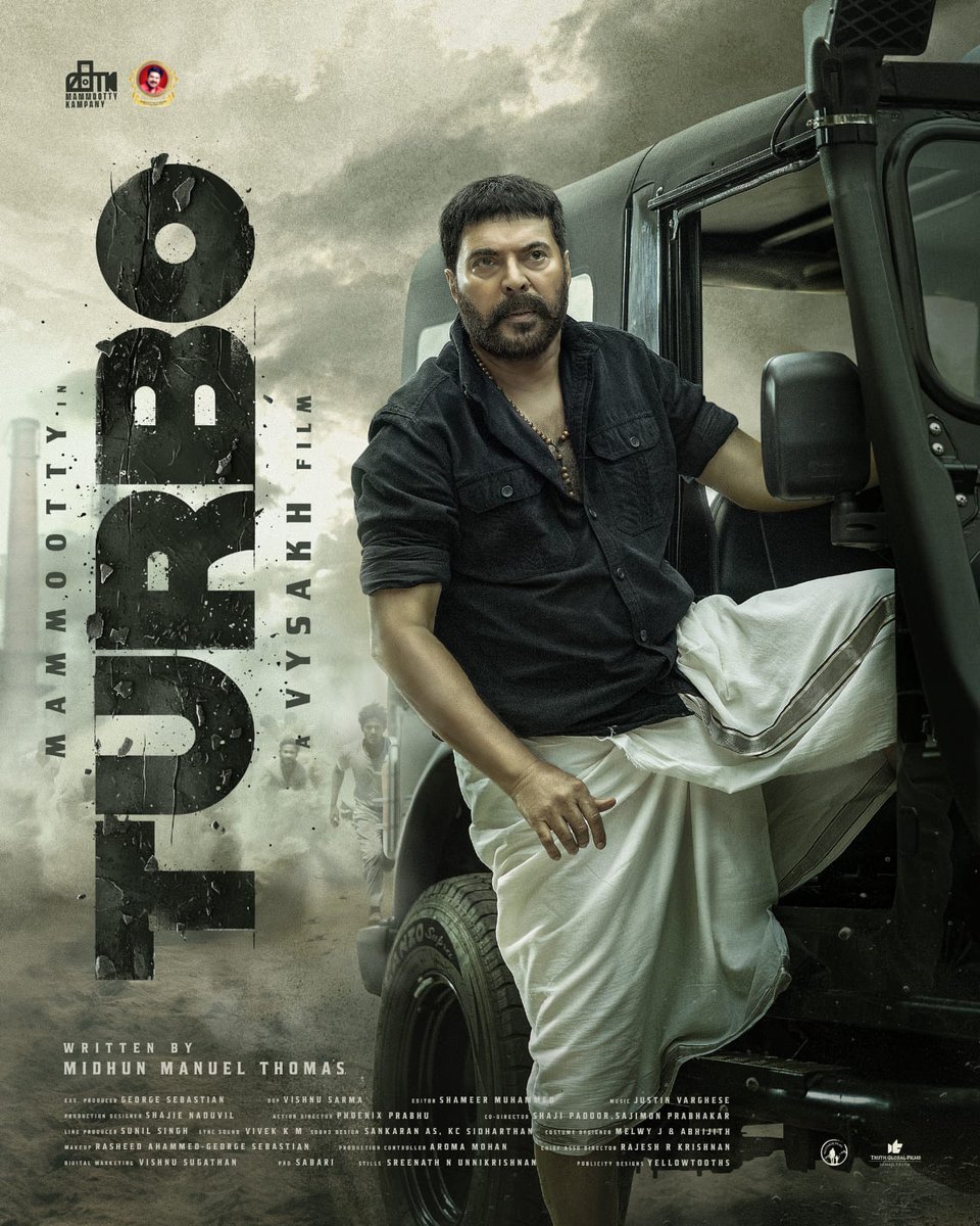 mfwaikerala's tweet photo. Here’s The First Look Poster of #Turbo - Directed by #Vysakh, Written By Midhun Manuel Thomas &amp; Produced by ⁦@MKampanyOffl⁩ 🔥

⁦#Mammootty #TurboFirstLook https://t.co/iU8nwNVsjy