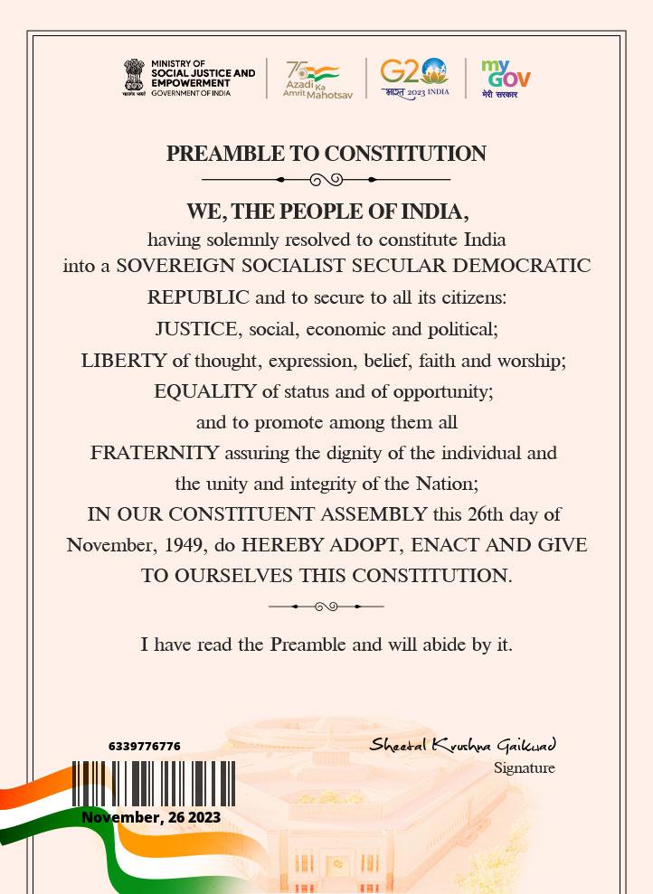 NccKmc's tweet photo. #thepeopleofindia #ConstitutionDay https://t.co/Ake4XoqbHB