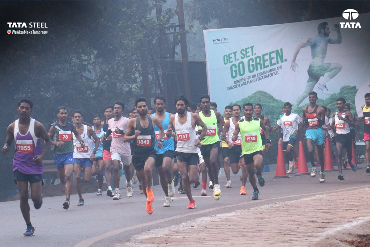 TataSteelLtd's tweet photo. The 1st edition of Tata Steel #JodaRunathon was a huge success as 5,000+ runners ran for a greener tomorrow. Heartiest congratulations to all the winners and participants for coming out in massive numbers. Together, we planted a promise for a greener future.

#TataSteel 

(1/2) https://t.co/jXyK5ruxmX