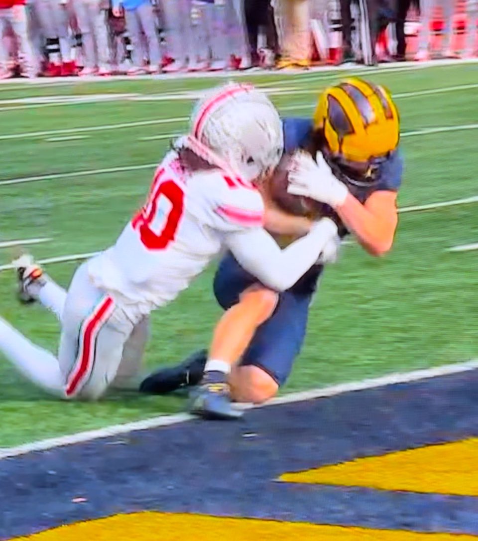 At this moment, the play is over. 
Touchdown.
Anything after this is  inconsequential.