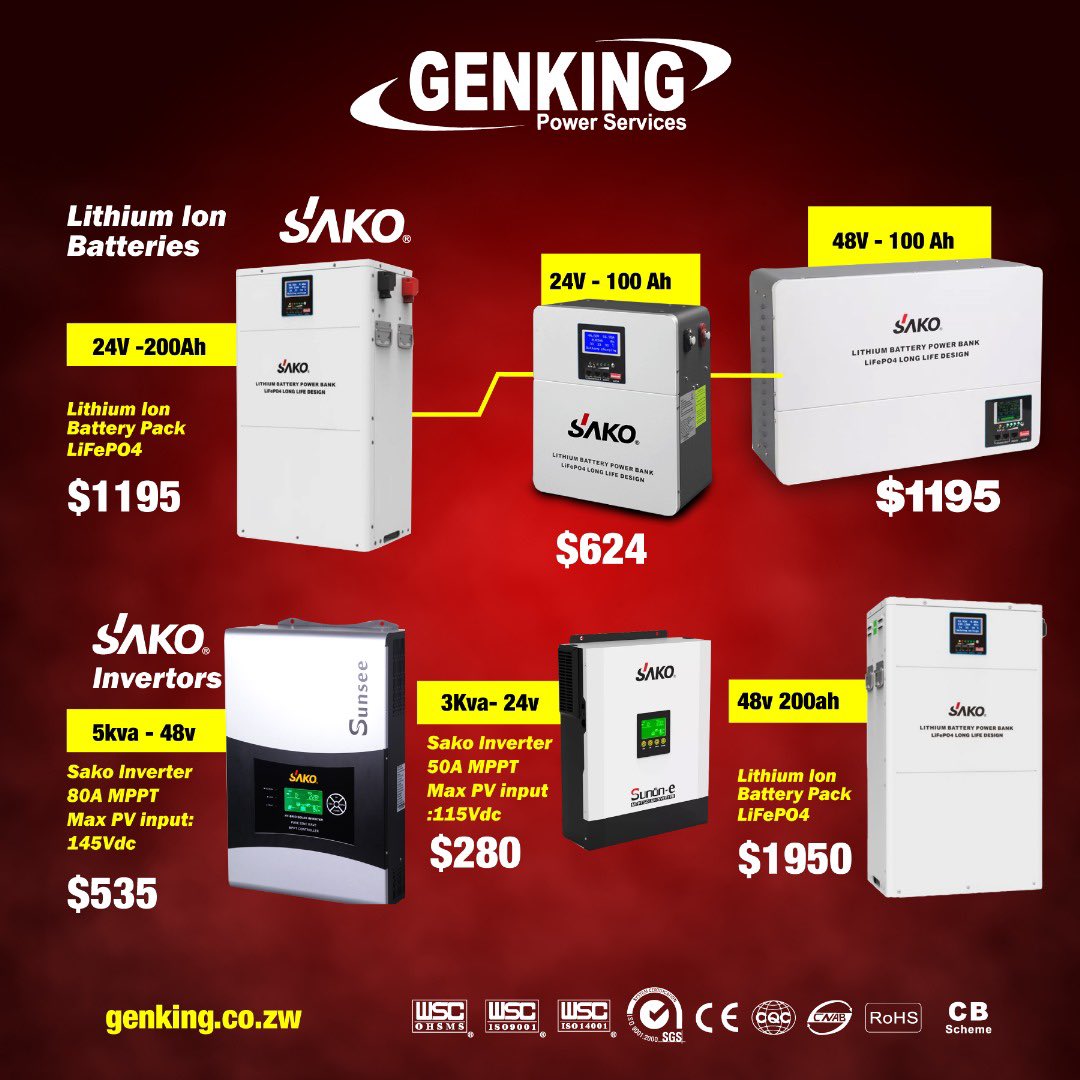 🌞SAKO Solar Solutions🌞 Power up your world with our high-quality SAKO lithium ion batteries, available in stock! Enjoy reliable performance and peace of mind with a generous 2-year warranty on all our batteries. Looking for inverters? We've got those too! Visit any of our…