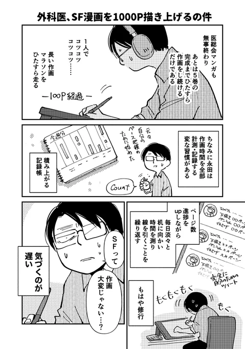 外科医、SF漫画を1000P描き上げるの件(1/3) #やさぐれた外科医がSF漫画1000P描く その18 最終回です!
