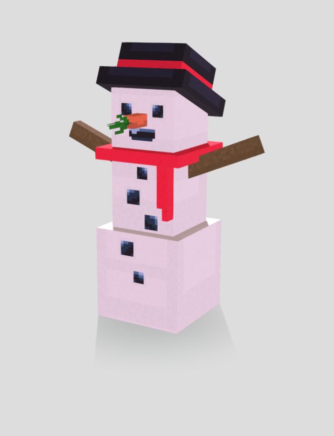 pixelmodel's tweet image. Snowman! #Blockbench #models #Minecraft