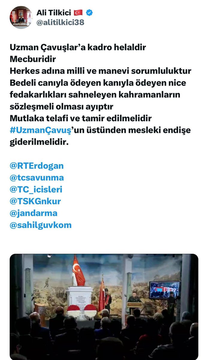 Türk Silahlı Kuvvetlerinin En Çok Şehit ve Gazi Veren Camiasi Olan #UzmanÇavuş lar Özlük haklarının düzeltilmesini Mesleki Güvenceyi Kadroyu Bekliyor Sayın Devlet Büyüklerimiz UzmÇvş
@RTErdogan @UlviYonter 
@MKazimAlpay  @ErcanSeki
@alitilkici38