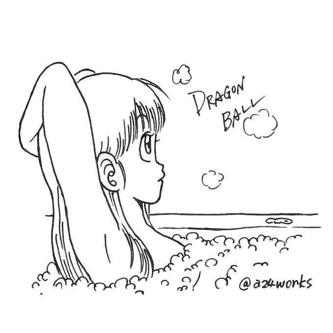 #鳥山明リスペクト
11月26日は #いい風呂の日
ということで楽描きブルマ♪
#dragonballfanart #a24_works #a24works #a24wks 