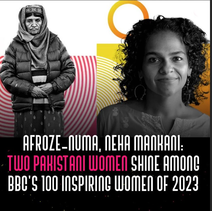 Global Recognition for Pakistani Heroes: Afroze-Numa and Neha Mankani's inclusion in BBC's 100 inspiring women list for 2023 is a testament to their impactful contributions. These stories transcend borders, showcasing the power of positive change rooted in Pakistan.