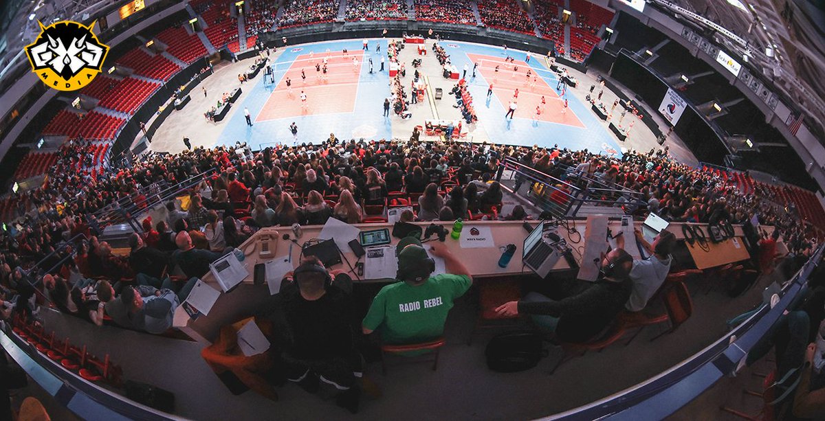 NBGX3Media's tweet photo. THE STATE OF W-C VOLLEYBALL ADDRESS
11-3, 4-23 Mike Baker of Mauston's WRJC 92.1 and Mark Sullivan sit along radio row to call the Division 4 state VB tny on Friday and Saturday.
#wrjc #wcwolves #wisvb @MikeTbaker13 https://t.co/iUsh4Km3DQ