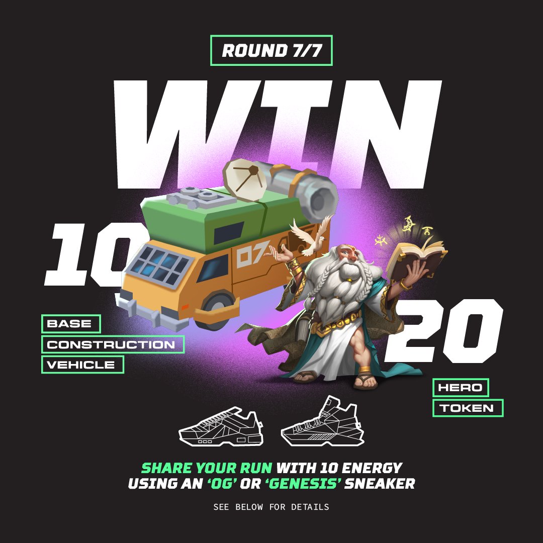 Stepnofficial's tweet image. 📣 #STEPNxGasHeroContest - Final Round 🚨

Last chance to win one of the 10 @GasHeroOfficial BCV and 20 Heroes!

Rules Reminder:
🔸 Follow @Stepnofficial &amp;amp; @GasHeroOfficial, Like &amp;amp; RT this Tweet
🔸 You must use 10 Energy minimum with an OG or a Genesis Sneaker
🔸 Your screenshot…