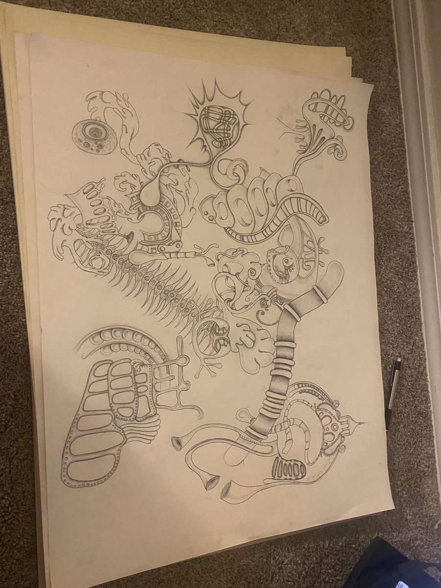 dollskunk's tweet photo. I’m hating the placement of the centipede thing on the left middle… should I leave it or go with it https://t.co/v7LApO0zs9