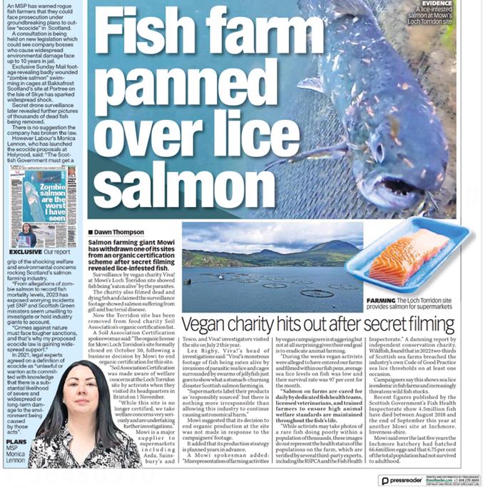 Don Staniford (@thegaaia) on Twitter photo 'Organic' salmon farming exposed in today's Sunday Mail <a href="/Daily_Record/">The Daily Record</a>
It's time for <a href="/SoilAssociation/">Soil Association</a> to pull the plug on 'organic' salmon <a href="/SoilAssocScot/">Soil Association Scotland</a>
Please join the boycott against Scottish salmon! <a href="/asda/">Asda</a> <a href="/Tesco/">Tesco</a> <a href="/sainsburys/">Sainsbury's</a> <a href="/LidlGB/">@LidlGB</a> <a href="/AldiUK/">Aldi Stores UK</a> <a href="/waitrose/">Waitrose & Partners</a> <a href="/rspcaassured/">RSPCA Assured</a> <a href="/Morrisons/">Morrisons</a> 'Organic' salmon farming exposed in today's Sunday Mail <a href="/Daily_Record/">The Daily Record</a>
It's time for <a href="/SoilAssociation/">Soil Association</a> to pull the plug on 'organic' salmon <a href="/SoilAssocScot/">Soil Association Scotland</a>
Please join the boycott against Scottish salmon! <a href="/asda/">Asda</a> <a href="/Tesco/">Tesco</a> <a href="/sainsburys/">Sainsbury's</a> <a href="/LidlGB/">@LidlGB</a> <a href="/AldiUK/">Aldi Stores UK</a> <a href="/waitrose/">Waitrose & Partners</a> <a href="/rspcaassured/">RSPCA Assured</a> <a href="/Morrisons/">Morrisons</a>