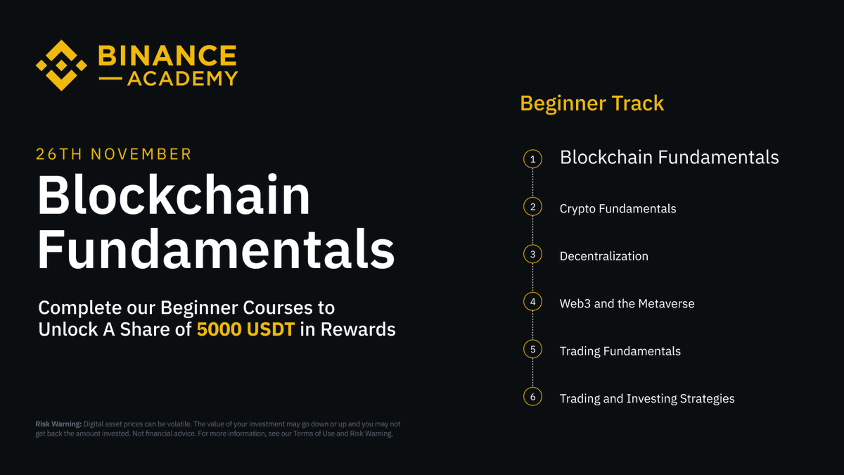 BinanceAcademy's tweet photo. GM!

We know it’s not easy to ask people to study, but here’s this handy study schedule to help you complete your course and earn some #USDT

Day 1: Blockchain Fundamentals ✅ https://t.co/g05wPsERyD