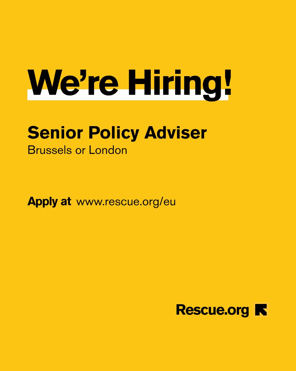 RESCUE_EU's tweet photo. Attention policy experts! IRC is recruiting a resettlement, asylum and integration adviser for a permanent full-time position based in either Brussels or London.

Deadline to apply: 3 Dec. Learn more:
https://t.co/By7PjGzSvt https://t.co/GaGVduSqH9