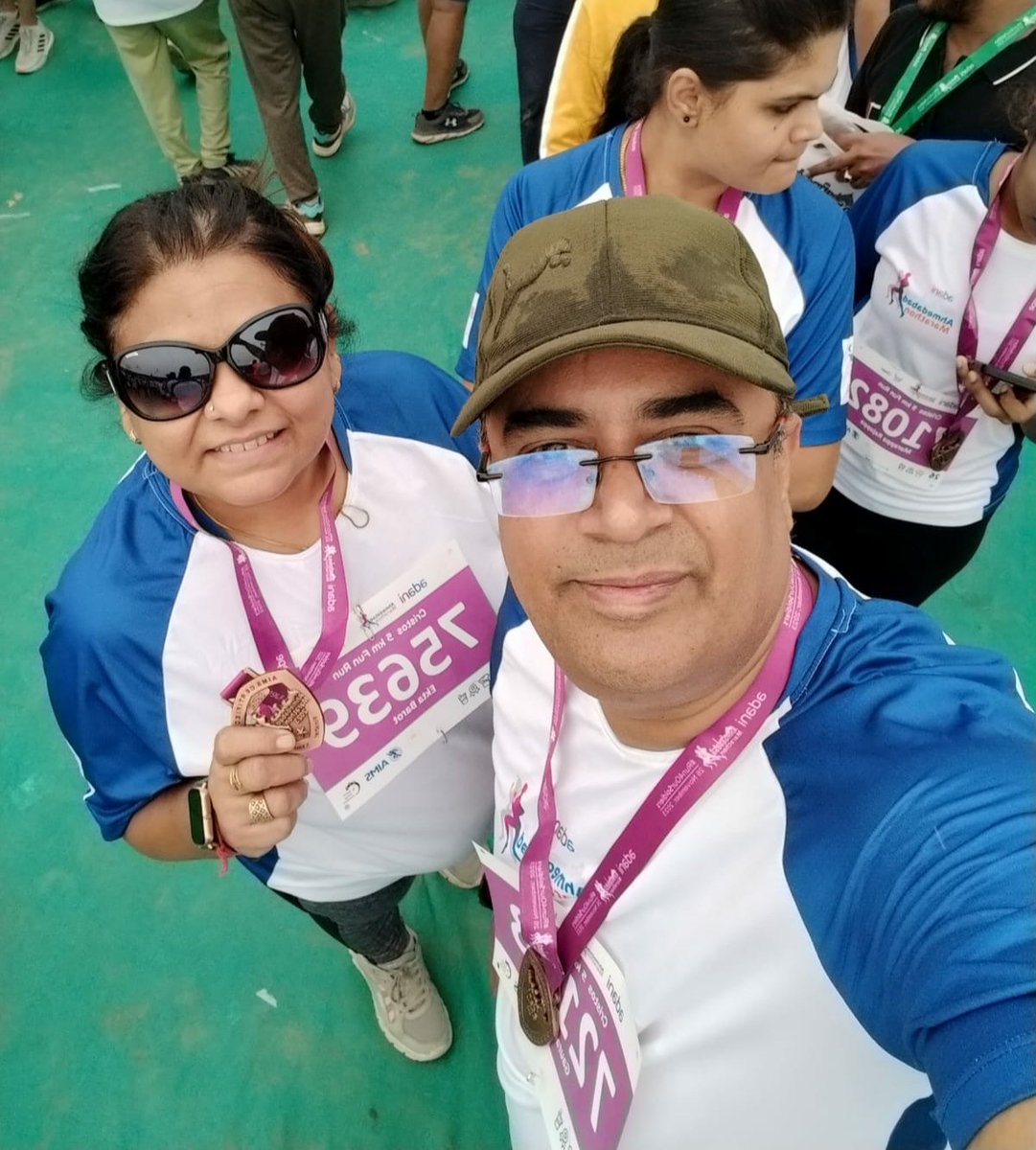 Done our bit for the soldiers...
Running Vibes All Over #AdaniAhmedabadMarathon. 🏃‍♂️ 

#Run4OurSoldiers #Adani #Running #Marathon