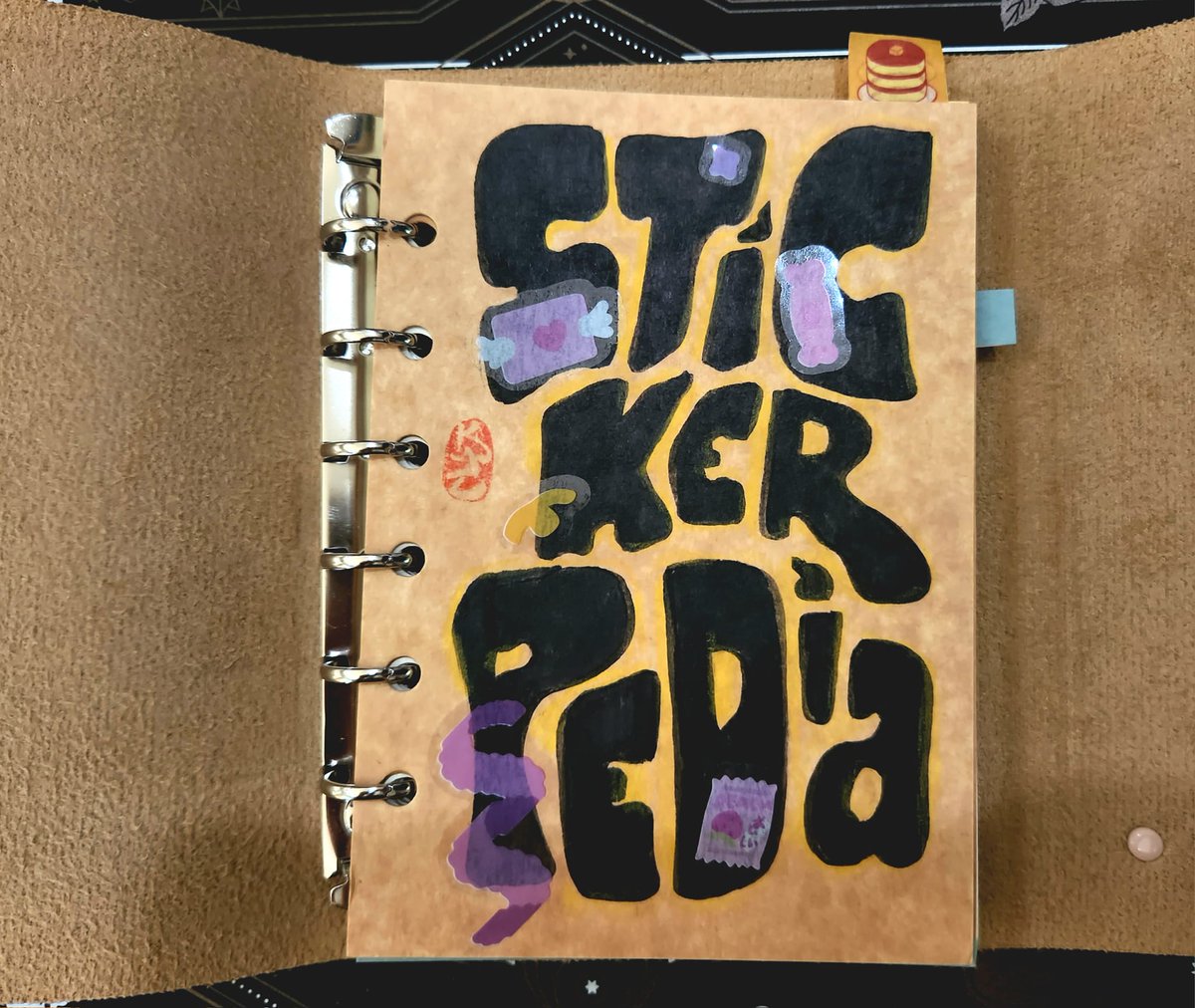 Created 'Stickerpedia'-a collection of all my stickers for anyone dropping by my circle! Feel free to flip through this book next time you visit for some journaling and scrapbooking inspiration!