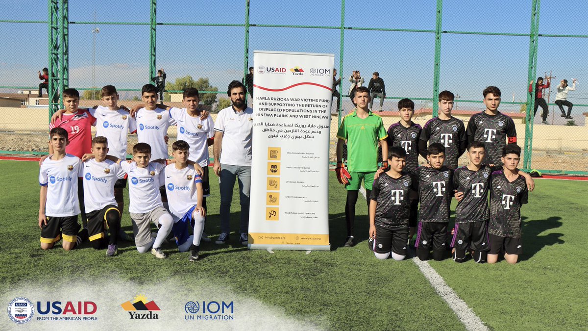 YazdaOrg's tweet photo. In November 2023, as part of the #project (Supporting the Marla Ruzica Fund for War Victims and Supporting the Return of the Displaced Persons in the #Nineveh Plain and Western Nineveh), we began opening a #football competition in Tel Azir. https://t.co/Ca2Q2GRmJn