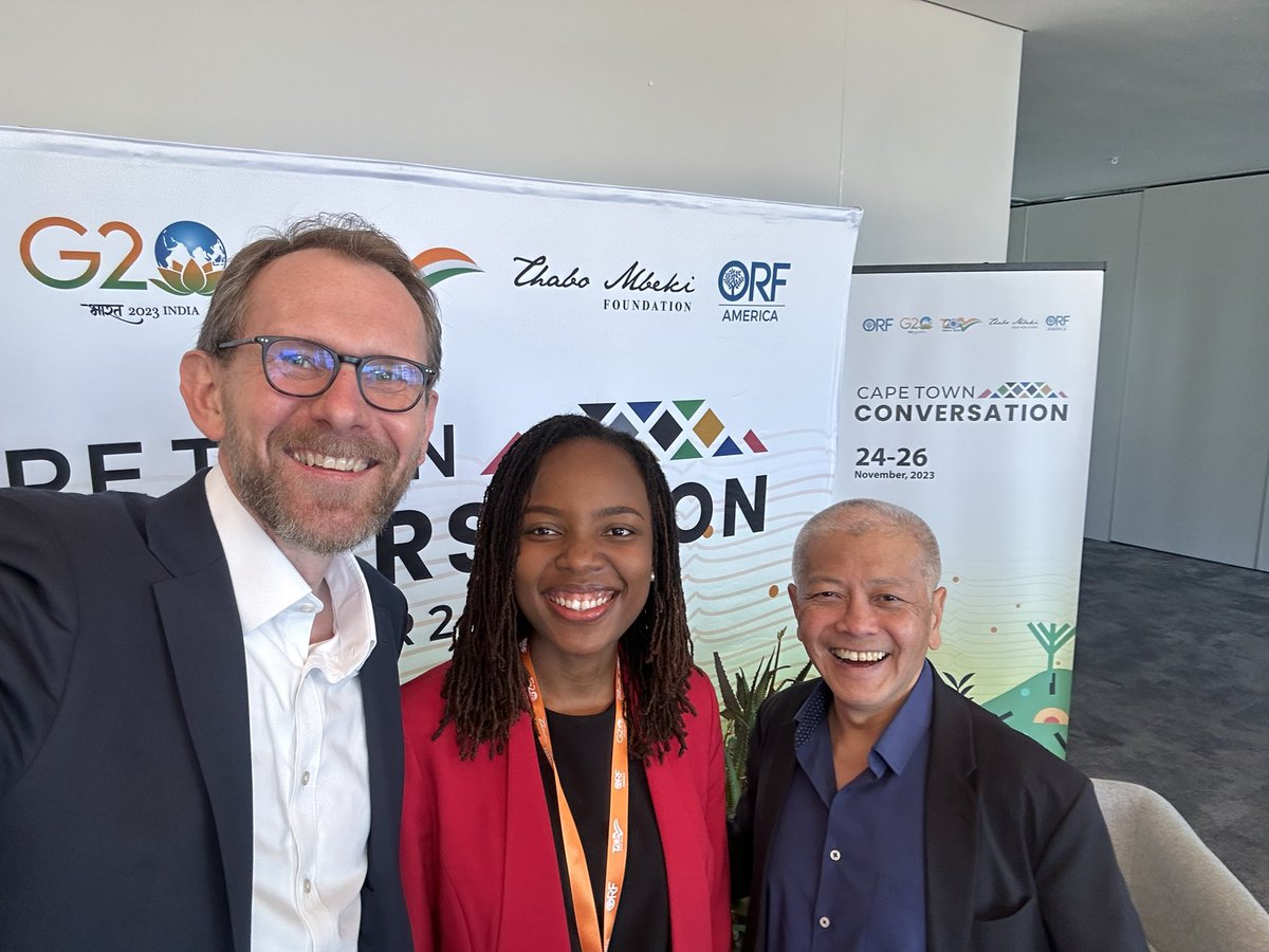 Many thanks @DannyQuah & Kikeli Ahiable for our conversation on emerging markets role in global trade, the reform of the #WTO and the prospects of the #AfCFTA here at #capetownconversation. Thanks to @orfonline & @TMFoundation_ for bringing us together! @T20org