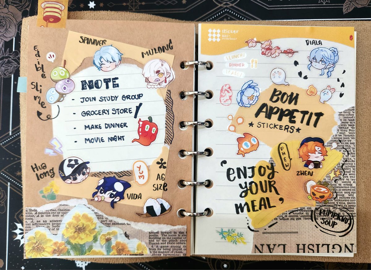 Created 'Stickerpedia'-a collection of all my stickers for anyone dropping by my circle! Feel free to flip through this book next time you visit for some journaling and scrapbooking inspiration!