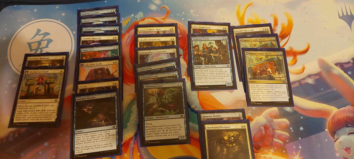 ConanTippers's tweet photo. I won the Lost Caverns of Ixalan apac draft at NLG!
went 3-0-0, won a mat and 3 packs, got nothing from the packs. Here is the decklist (+9 plains, 7 islands, 1 blue cave) https://t.co/STTIVcxfm0