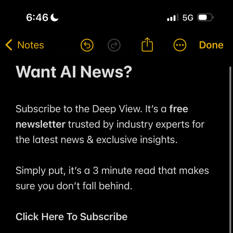 theDeepView's tweet photo. "I've never subscribed to a newsletter before, but my friend recommended me the Deep View AI newsletter and I love it. Couldn't recommend more!" -- DV Reader

Click the image below to subscribe for free 👇