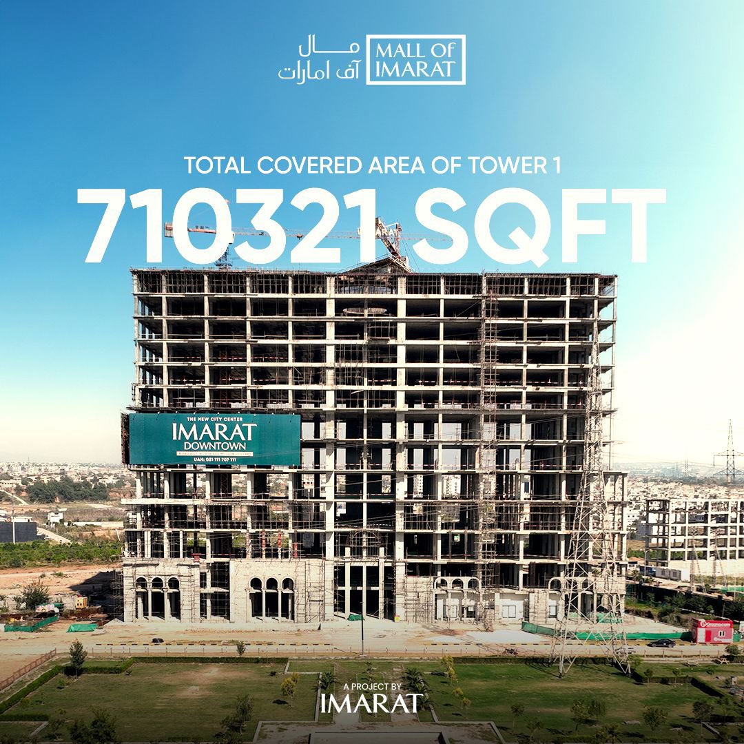 MallofIMARAT's tweet photo. Mall of IMARAT Tower One's structural work reaches completion, we mark a significant accomplishment in our commitment to delivering excellence.
IMARAT Tower Two, with its unique vision, is currently advancing at full speed. The biggest mall of Pakistan will soon become a reality. https://t.co/OoQbYLoXck