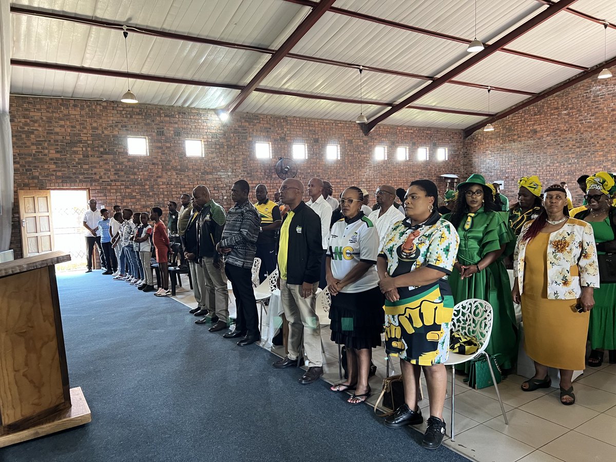 The ANC DP Mashatile attending church service at Volksrust with National, Provincial &amp; Local leaders of the ANC *#RegisterToVoteANC*