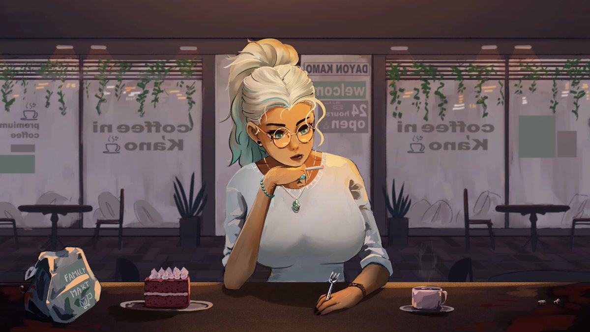 EroBread's tweet photo. Coffee encounter 
#digitalart #illustration https://t.co/nVJ0zMlSI7