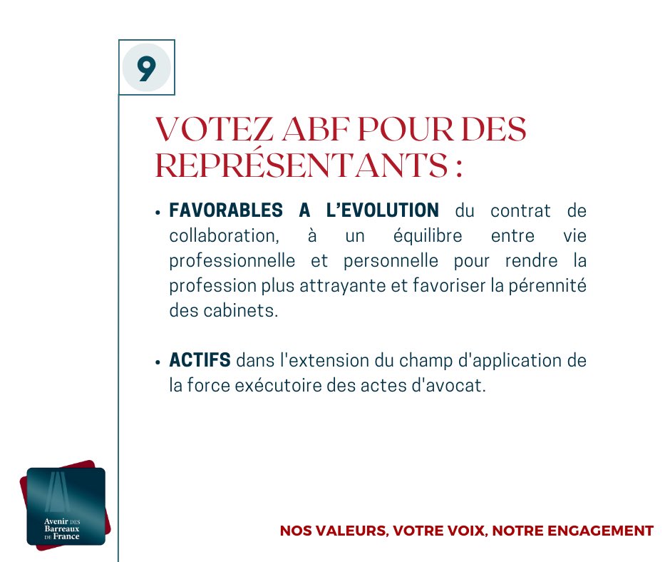 AvenirBarreaux's tweet image. 🤝 Votez abf pour des représentants : 

#CNB2023 #Avocats #ABF #AvenirDesBarreauxdeFrance #Vote