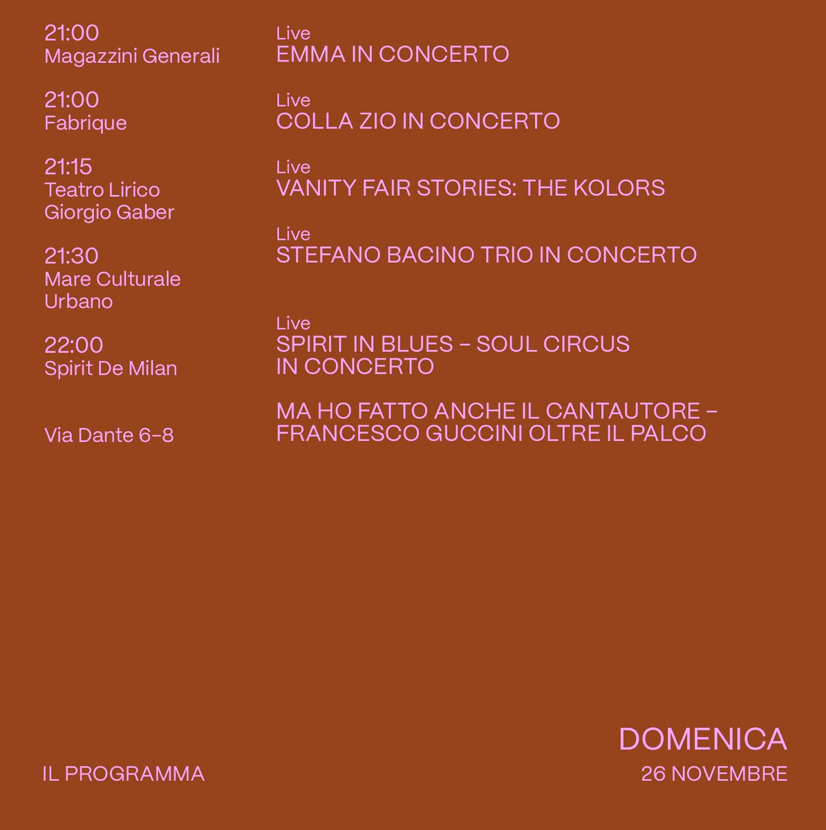 Ultimo giorno di #MMW23 🥲 Trovate tutto il programma qui 🔭 #milanomusicweek #musiccitymilano