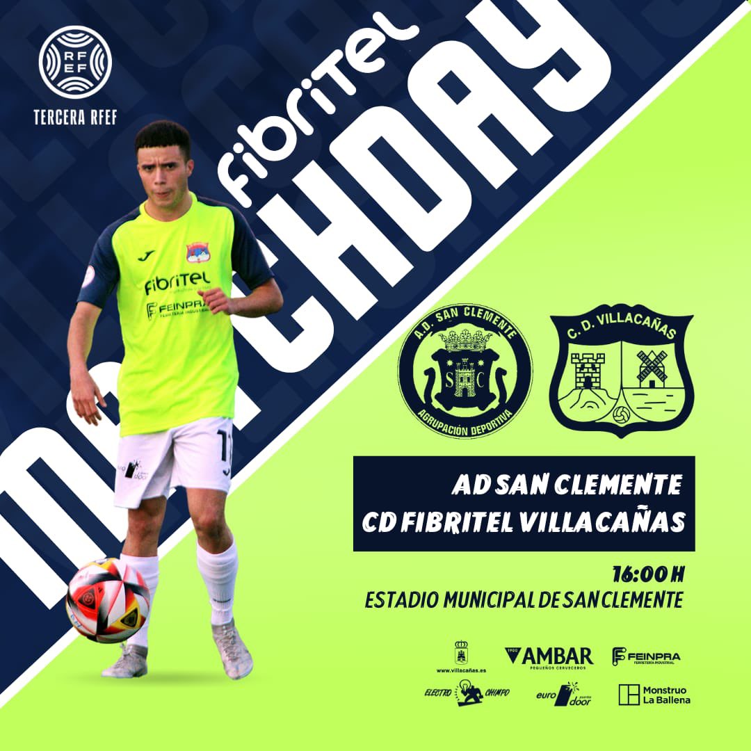 cd_villacanas's tweet photo. MATCHDAY ⚽🏆
Sabemos de la difícil situación, pero nuestra determinación y unidad serán nuestro mejor ataque. RESILIENCIA 👊🏻
Vamos a superar este obstáculo juntos. A ganar!💪🏻
📋12ª jornada
🕢16:00h
🏟️Municipal 
📍San Clemente 
⚔️ @AD_SanClemente 🆚@cd_villacanas 
🎟️Entrada:10€ https://t.co/xQNwjkJiPg