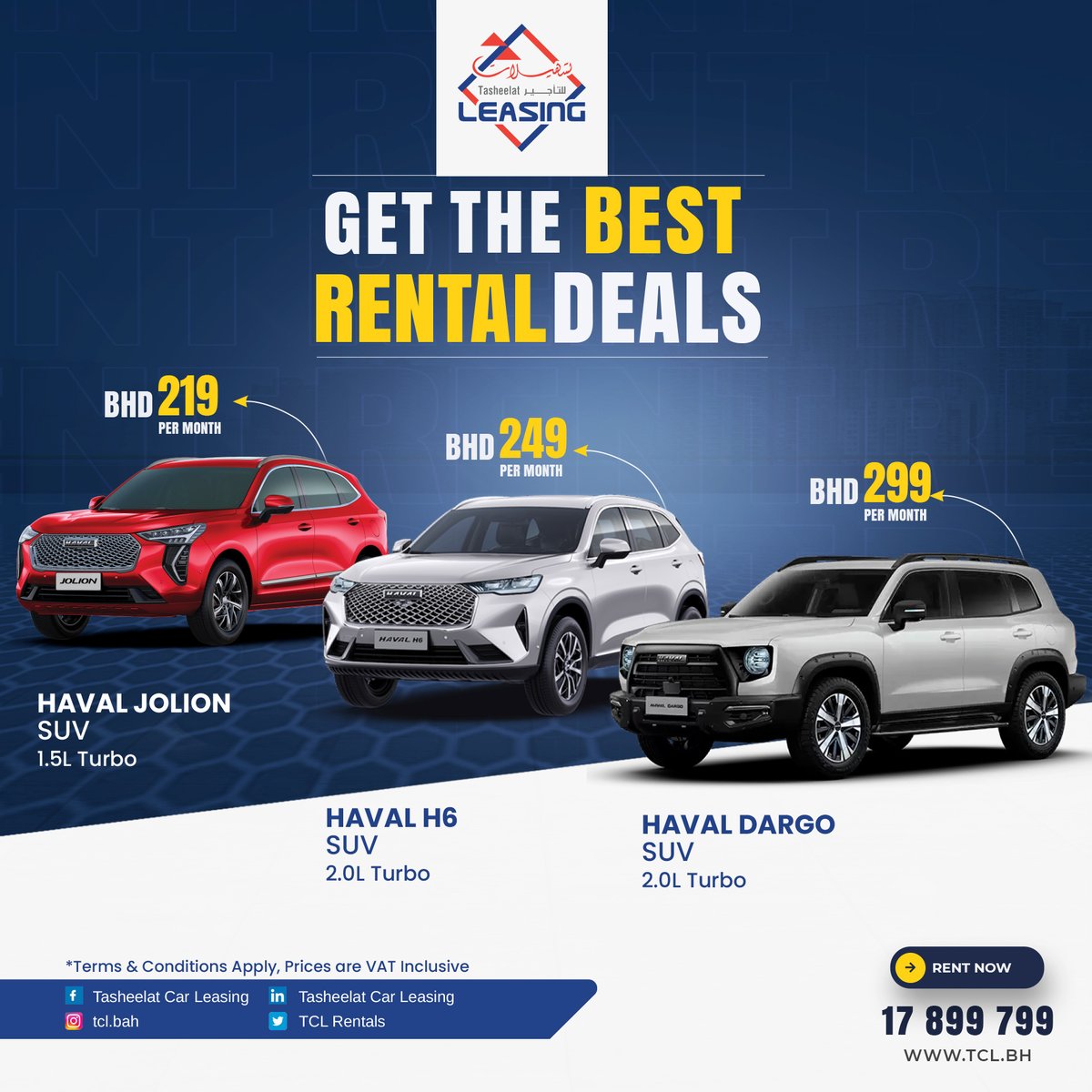 tclrentals's tweet photo. Get the best Monthly Rental Deals from TCL Rentals.
Call or WhatsApp us 17899799
Terms &amp; conditions apply
#tcl_rentals
#car_rental https://t.co/OaMwssVf0a