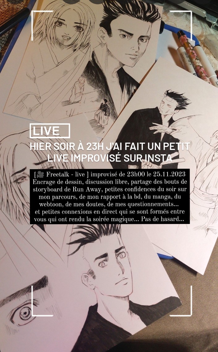 [🎥 Freetalk - live ] improvisé de 23h00 le 25.11.2023
Lien vers le Replay :
instagram.com/p/C0Fm9UTKdMM/