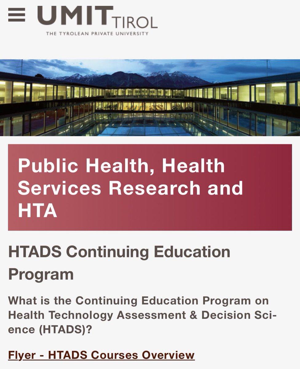 UweSiebert9's tweet photo. We extended our int’l. #HTADS Continuing Education Program on #DataScience, #DecisionScience & #HTA: ONLINE Courses: Intro HTA, #CausalInference, Advanced Meta-Analysis, Scientific Writing & more. All with hands-on exercises/computer programming. See https://t.co/IbDLJmXGar https://t.co/KmmaFhS3iN