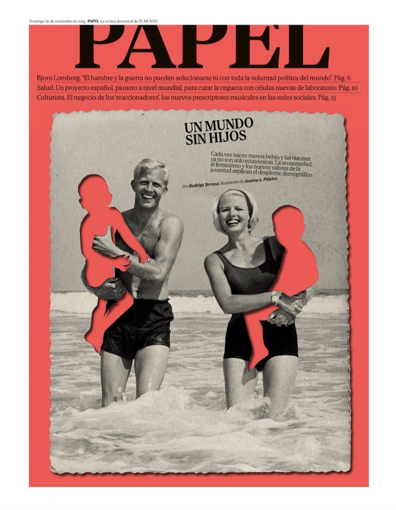 Hacia un mundo sin hijos: por qué en España ya hay más perros que niños 

“Tener un hijo hoy es como dar a la luz dentro de un tren que va a gran velocidad directo a caer por un precipicio. ¿Qué clase de irresponsable querría ser padre o madre así?”

elmundo.es/papel/historia…