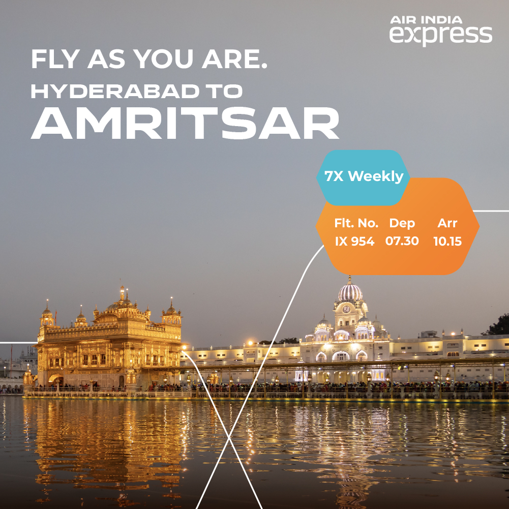 AirIndiaX's tweet photo. Explore the best of Kochi, Lucknow, and Amritsar with us! Try out our lip-smackin' Gourmair hot meals and enjoy our comfy plush seats. Book now on https://t.co/rMBTOFABRt #DirectToYourPlans https://t.co/SAHzR2nG44