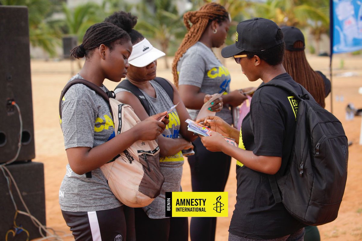 amnestybenin's tweet image. Samedi à Cotonou et autour d’une marche sportive et d’exercices aérobic, nous avons procédé au lancement de l’édition 2023 de notre campagne de rédaction de lettre "écrire pour les droits ".