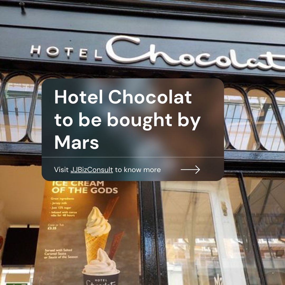Hotel Chocolat to be bought by Mars for $662m jjbizconsult.com/hotel-chocolat… 
#HotelChocolat #MarsInc #ChocolateIndustry #GlobalExpansion #SustainableBusiness #LuxuryChocolates #InternationalCollaboration #Entrepreneurship #CorporatePartnerships #MarketExpansion #BusinessGrowth