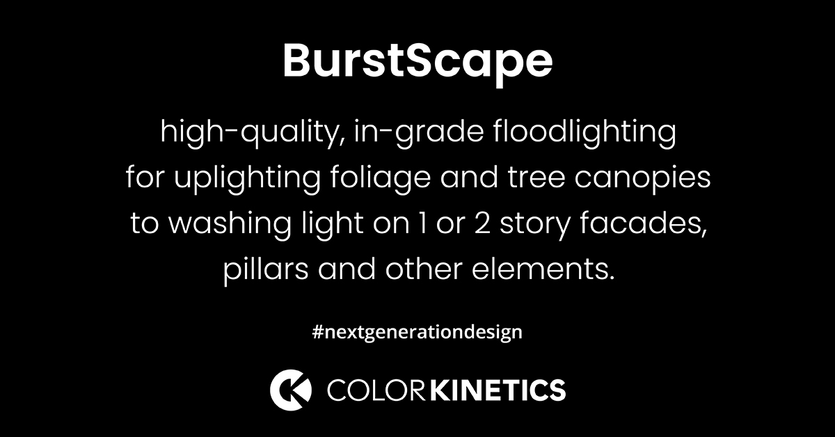 ColorKinetics's tweet photo. Get beautiful light from the ground up with #ColorKinetics #BurstScape! Our in-ground fixture for landscape and architectural applications that delivers stunning results.π‘ π https://t.co/rQrqL2qSCZ
Come and see it at #LDIShow2023 - we will be at Booth 577! https://t.co/cGp70XVnH0