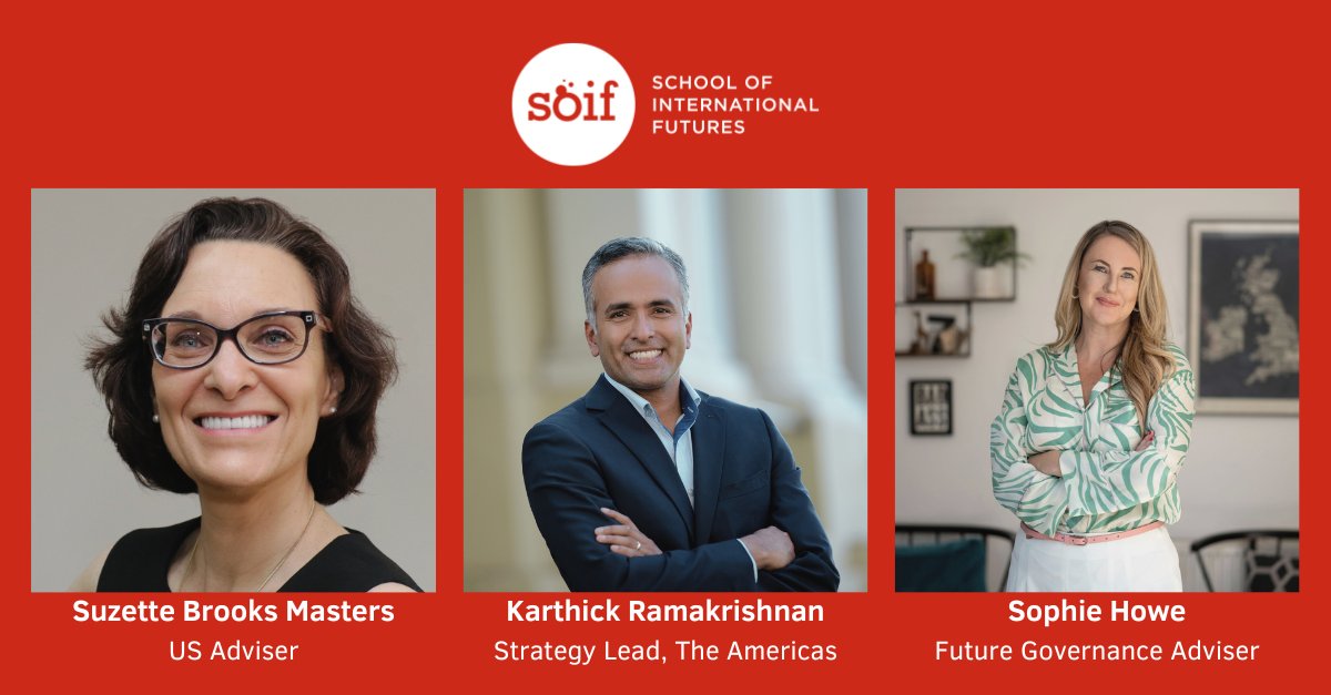 Join us in welcoming <a href="/karthickr/">Karthick Ramakrishnan</a> as Strategy Lead for the Americas, <a href="/SuzetteMasters/">Suzette Brooks Masters</a> as US Adviser and <a href="/sophiehowe/">Sophie Howe</a> as Future Governance Adviser at SOIF. Their expertise builds on strengths in intergenerational fairness &amp; anticipatory governance. Read more: bit.ly/3sOHty6