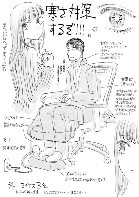 作業中の寒さ対策がいい感じに整ってきたので描いた