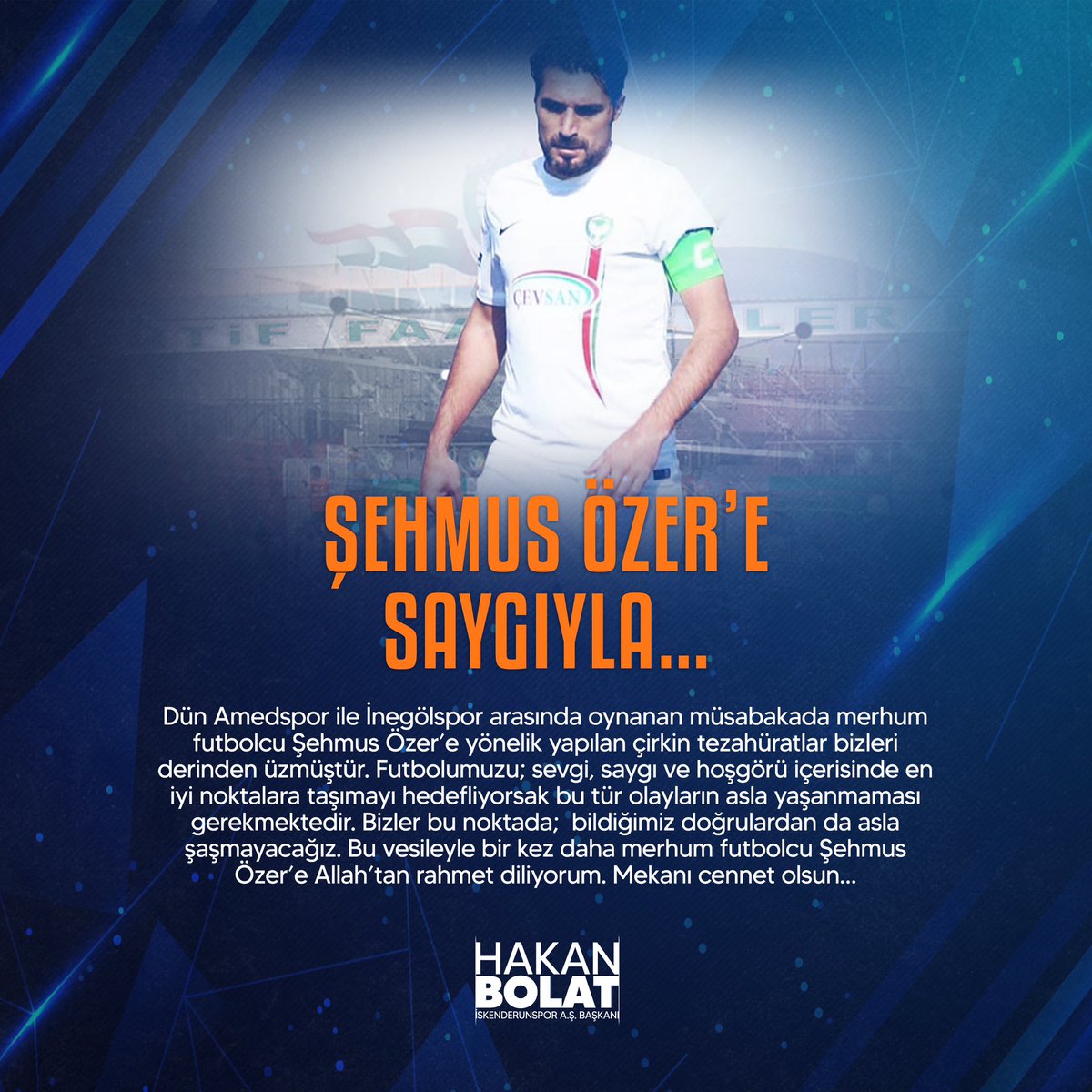 iskenderunspor_'s tweet photo. Şehmus Özer’e Saygıyla… https://t.co/07tv5UsAAc