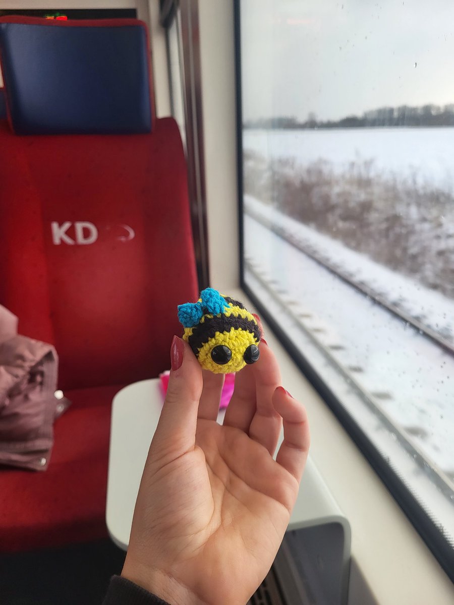 glaskamkotki's tweet photo. hahahaha zrobilam mojemu bf pszczolke na szydelku w pociagu ale krzywo skrzydla przyszylam bo sie spiesyzlam i na dodatek za duze oczy jej dałam XDDD nie wytrzymam!!!!! https://t.co/MkYZuA3U5D