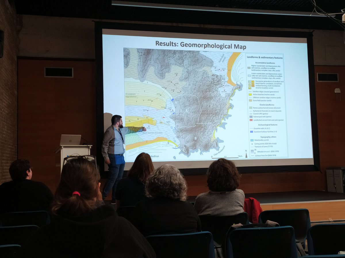 NazarijBulawka's tweet photo. Alfredo Mayoral is presenting new geoarchaeological data of collaborative work in #Abdera
A race to the sea? New geoarchaeological evidence to rethink the history of the ancient
#Abdera (Gr. 🇬🇷) and its harbour
#AEA2023Tgn #Tarragona https://t.co/LHFLkyx1te
