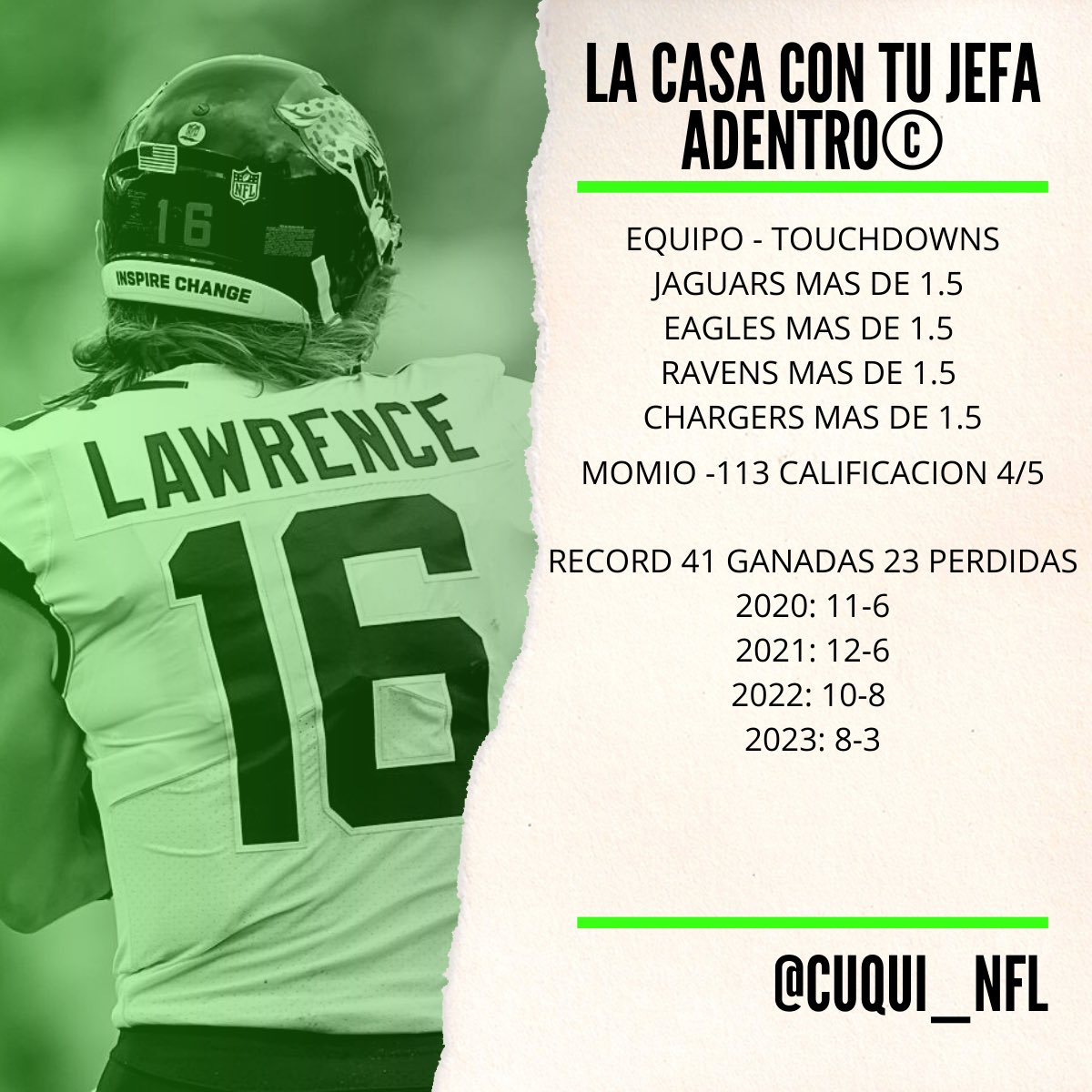 Cuqui_NFL's tweet photo. SEMANA 12 TEMPORADA 2023🏈

Los tickets de cada semana, respetando como siempre nuestra regla, no hay ticket con momio de -125 o peor.

Feliz Semana 12!!!🏈 https://t.co/YC97zx7c39