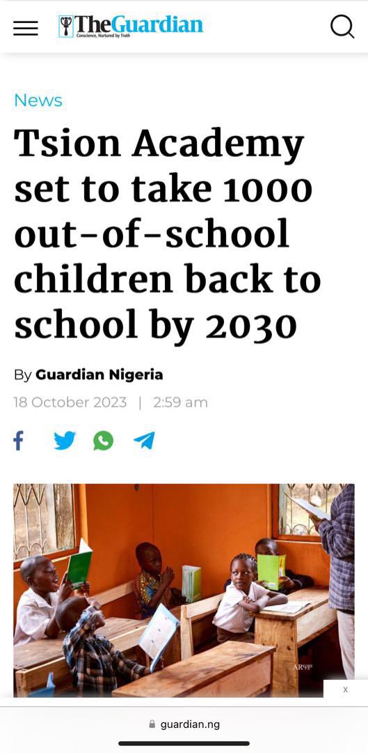 Our first tweet (post) here:

guardian.ng/news/tsion-aca…

We got featured on The Guardian News Nigeria 📌