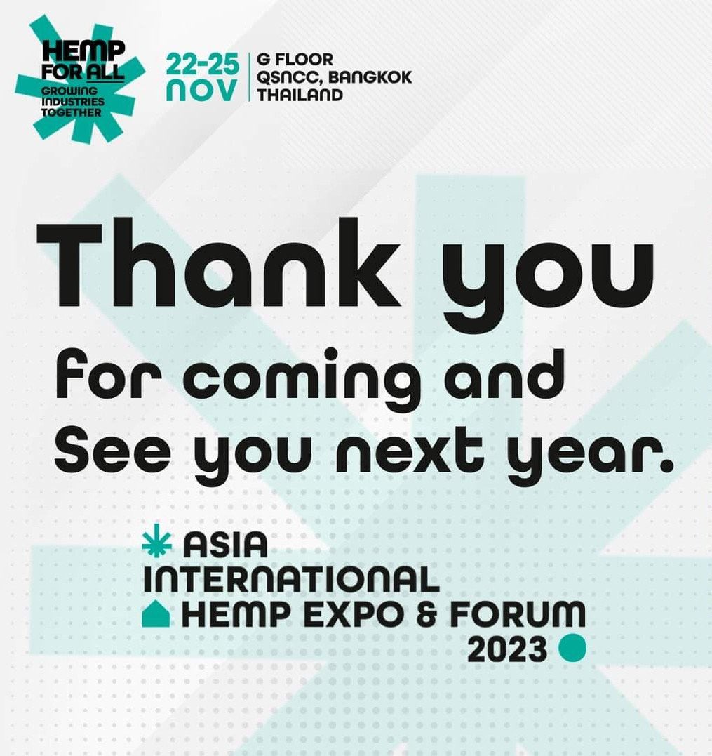 olivedd's tweet photo. 👋 👋Thank you to all our partners, exhibitors, and visitors who together made the Asia International Hemp Expo &amp; Forum 2023 a success! We hope you enjoyed the show and found valuable business opportunities, We look forward to seeing you again next year, 27-30 November 2024 https://t.co/6CfRyrTI1y