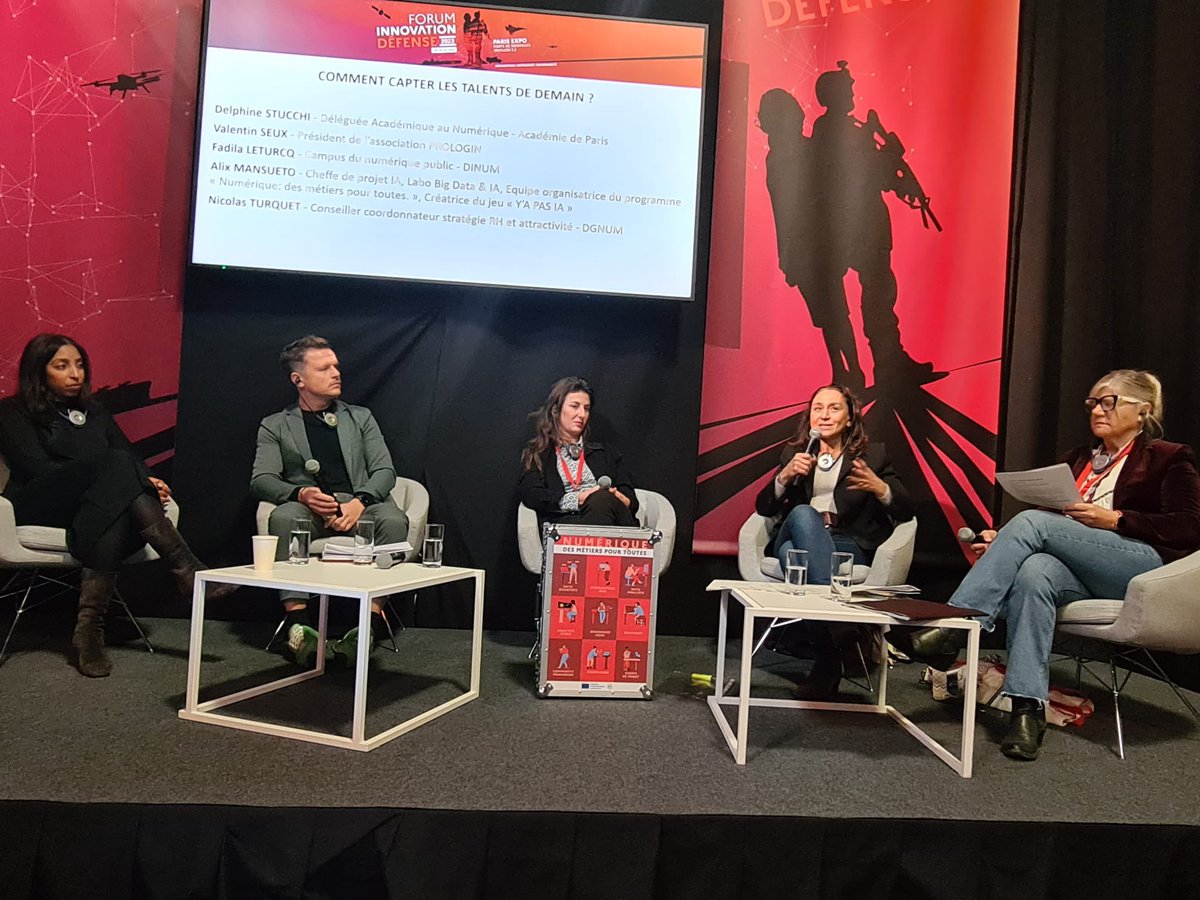 Ravi d’avoir pu représenter la #dgnum du #minarm <a href="/Armees_Gouv/">Ministère des Armées et des Anciens combattants</a> lors de la table ronde #FID2023 sur la question de l’#attractivite des #metiersdunumerique. Orientation, communication, inclusion, recrutement, fidélisation : stratégie plurielle pour favoriser l’attractivité