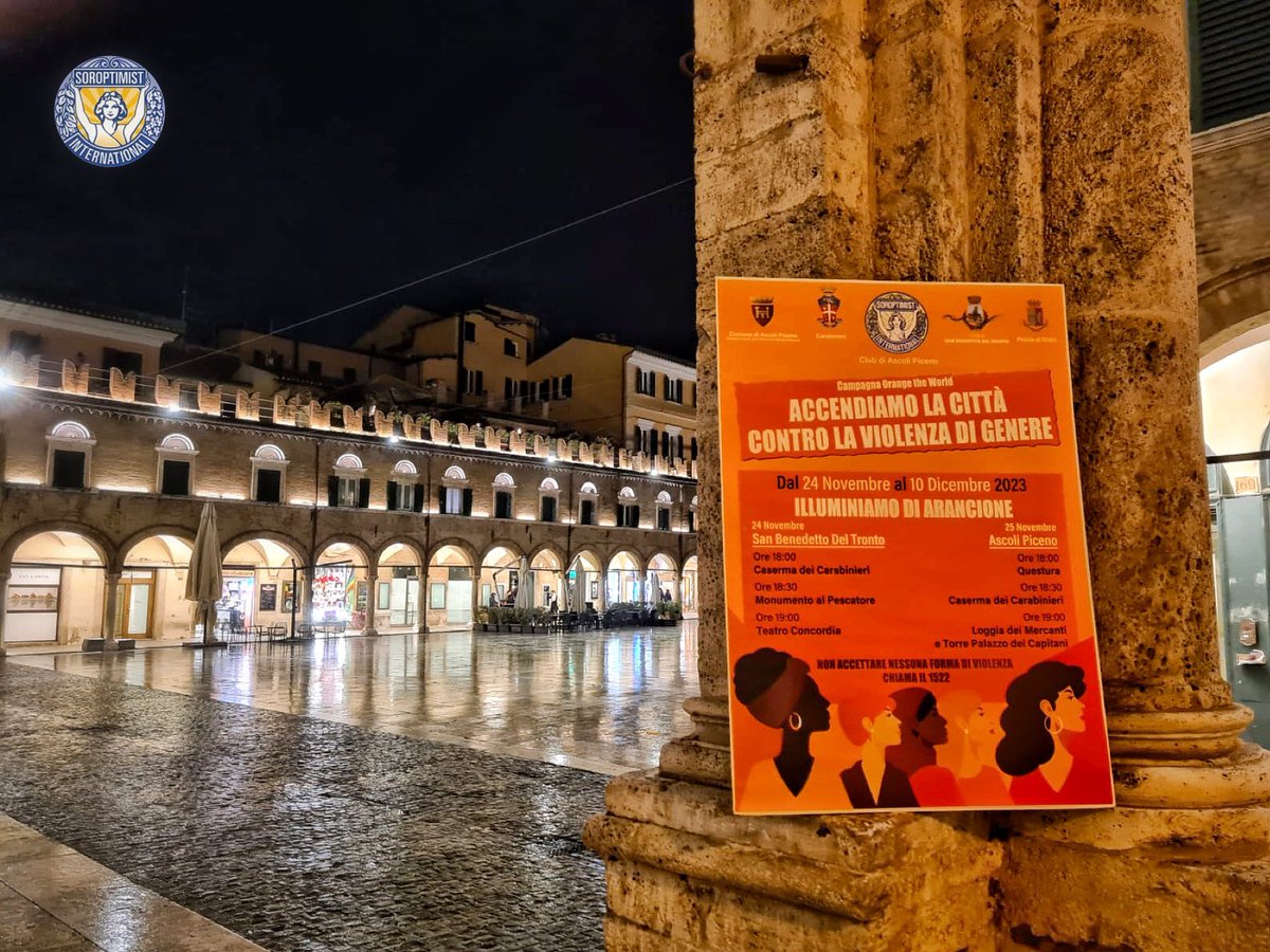 SoroptimistAp's tweet photo. Illuminati di 🟠 contro la violenza di genere i monumenti di Ascoli Piceno
#25Novembre2023 
#OrangeTheWorld 
@SIEurope 
@SIItalia 
@comuneAp 
@_Carabinieri_ 
@poliziadistato https://t.co/POHS5AhLKb